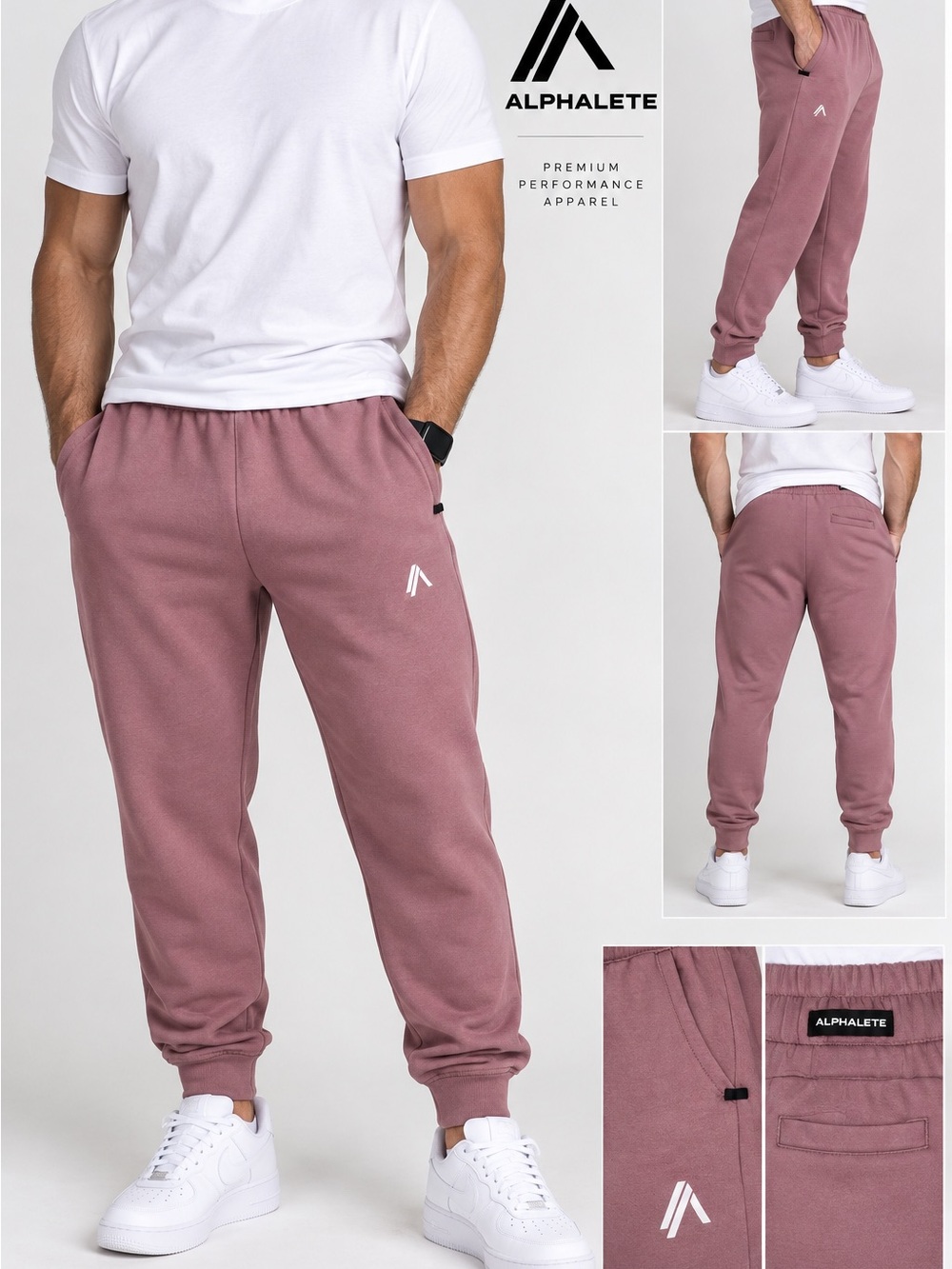 Alphalete Men's Joggers - Dusty Mauve